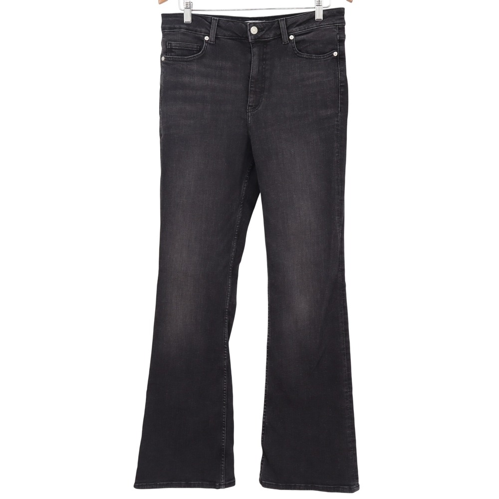 Zara Jeans Womens 10 Flare Black High Rise Stretch Denim Excellent